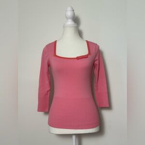 RW&CO Y2K Pink Bow Ballet Coquette Preppy Feminine 3/4 Sleeve Size S